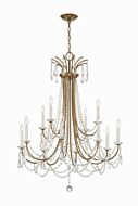 Karrington 12 Light Chandelier in Aged Brass by Crystorama