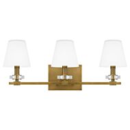 Kelsey Glen 3-Light Bathroom Vanity Light in Weathered Brass