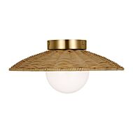 Mari One Light Flush Mount in Burnished Brass by Visual Comfort Studio