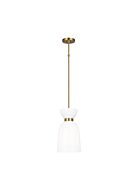 Londyn One Light Pendant in Burnished Brassith Milk White Glass by Visual Comfort Studio