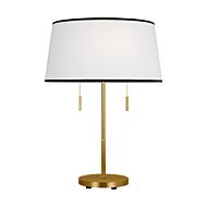 Ellison Two Light Desk Lamp in Burnished Brass by Visual Comfort Studio