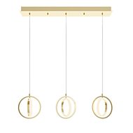 Lock LED Pendant in Satin Brass