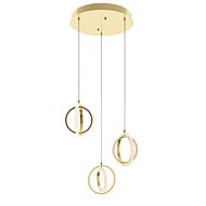 Lock LED Pendant in Satin Brass