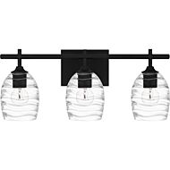 Lucy 3-Light Bathroom Vanity Light in Matte Black