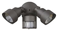 2-Light Architectural Bronze Integrated LED Adjustable Head Floodlight With Motion Sensor