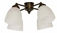 Craftmade 4 Light Universal Fan Light Kit in Oiled Bronze with White Glass