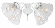 Craftmade 4 Light Universal Fan Light Kit in White with Clear Seeded Glass