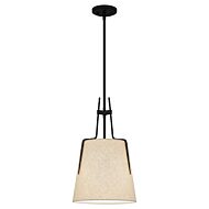 Leona One Light Mini Pendant in Matte Black by Quoizel