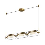 Hilo LED Linear Pendant in Brushed Gold by Kuzco Lighting