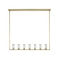 Alora Revolve 7 Light Linear Pendant tural Brass And Clear Glass