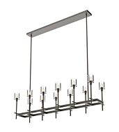 Alora Salita 12 Light Linear Pendant in Urban Bronze And Clear Crystal