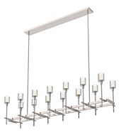 Alora Salita 14 Light Linear Pendant in Polished Nickel And Ribbed Crystal