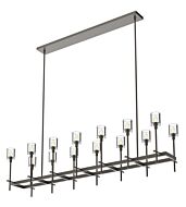 Alora Salita 14 Light Linear Pendant in Urban Bronze And Clear Crystal