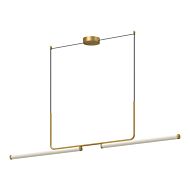 Vesper LED Linear Pendant in Brushed Gold by Kuzco Lighting