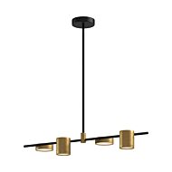 Jayden LED Linear Pendant in BlackBrushed Gold by Kuzco Lighting