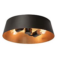 Lyric Two Light Flush Mount in Black and Gold by AFX Lighting