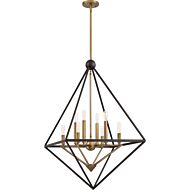 Louvre Eight Light Foyer Pendant in Western Bronze by Quoizel