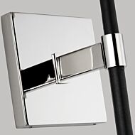 Katie Wall Sconce in Polished Nickel And Black Leather by Ralph Lauren