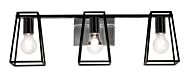 Lynn Three Light Vanity in Black and Polished Chrome by AFX Lighting