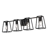 Lynn Four Light Vanity in Black and Polished Chrome by AFX Lighting