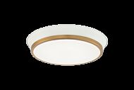 Matteo Jaxx 2 Light Ceiling Light In White With Aged Gold Brass