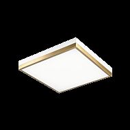 Matteo Tux 1 Light Ceiling Light In White With Aged Gold Brass