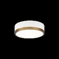 Matteo Trydor 2 Light Ceiling Light In White & Aged Gold Brass