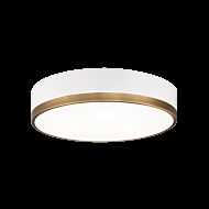 Matteo Trydor 3 Light Ceiling Light In White & Aged Gold Brass