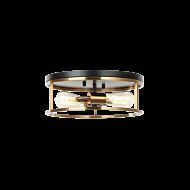 Matteo Clarke 2 Light Ceiling Light In Black & Aged Gold Brass