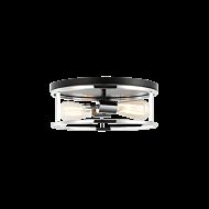 Matteo Clarke 2 Light Ceiling Light In Black With Chrome