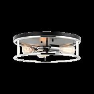 Matteo Clarke 3 Light Ceiling Light In Black With Chrome