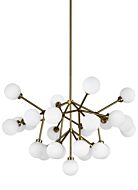 Tech Mara 25 Light 2700K LED Multi Tier Chandelier in Aged Brass and White