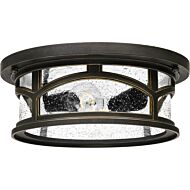 Quoizel Marblehead 13 Inch 2 Light Outdoor Flush Mount in Palladian Bronze