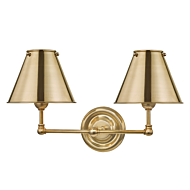 Hudson Valley Classic No.1 by Mark D. Sikes 2 Light Wall Lamp in Aged Brass