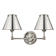 Hudson Valley Classic No.1 by Mark D. Sikes 2 Light Wall Lamp in Polished Nickel