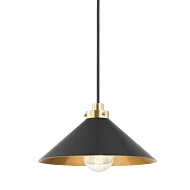 Clivedon 1-Light Pendant in Aged Brass