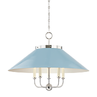 Clivedon Five Light Chandelier in Polished Nickel Blue Bird by Hudson Valley