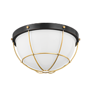 Holkham Two Light Flush Mount in Aged Brass by Hudson Valley