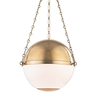 Hudson Valley Sphere No.2 by Mark D. Sikes 20.5 Inch Globe Pendant in Aged Brass