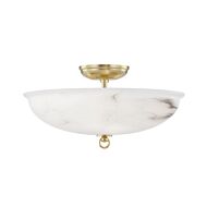 Somerset LED Semi Flush Mount in Aged Brass by Hudson Valley