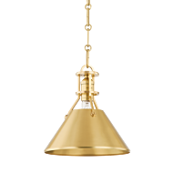 Metal No. 2 One Light Pendant in Aged Brass by Hudson Valley