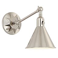 Crystorama Morgan Wall Sconce in Polished Nickel