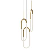 Huron LED Pendant in Brushed Gold by Kuzco Lighting