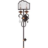 Metropolitan Cortona 39.25 Inch 2 Light Wall Torchiere in French Bronze