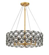 Metropolitan Brookcrest 5 Light Chandelier in Sand Coal With Gold Leaf