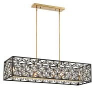 Metropolitan Brookcrest 8 Light Chandelier in Sand Coal With Gold Leaf