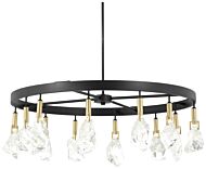 Metropolitan Rare Elements 12 Light Chandelier in Sand Coal With Vintage Brass