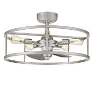 New Harbor Five Light Fandelier in Brushed Nickel by Quoizel