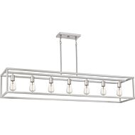 New Harbor Seven Light Island Chandelier in Brushed Nickel by Quoizel