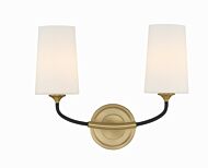 Niles Two Light Wall Sconce in Black Forged   Modern Gold by Crystorama